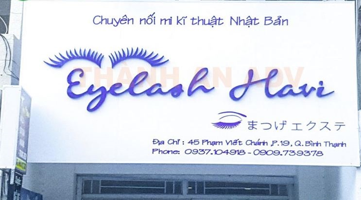Làm bảng hiệu tiệm Nail, nối mi Phan Thiết
