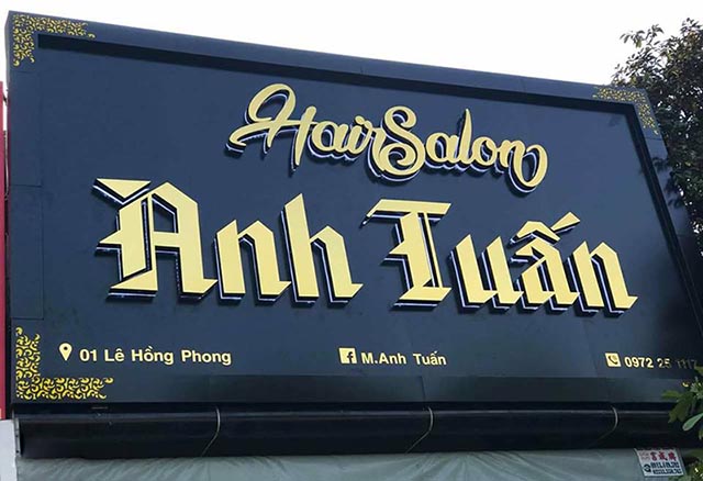 Chữ Nổi Alu gương vàng